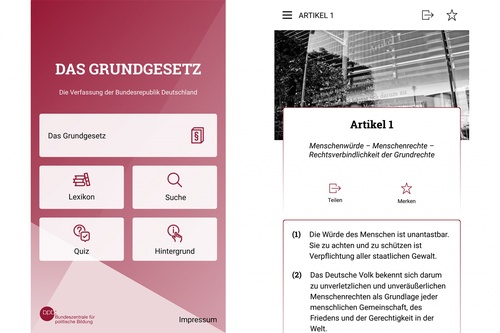 Titelbild zum News-Artikel Grundgesetz - App für Android und iOS